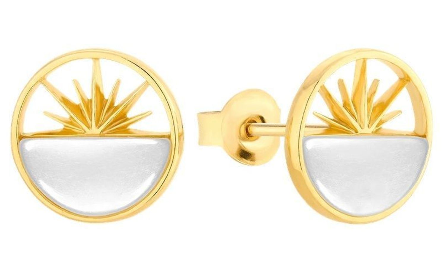 Kolczyki srebrne pozłacane słońce z masą perłową DZK417 MPB Z.  Kolczyki srebrne pozłacane. Kolczyki srebrne słońce. Kolczyki srebrne z masą perłową. Kolczyki srebrne idealne na.jpg